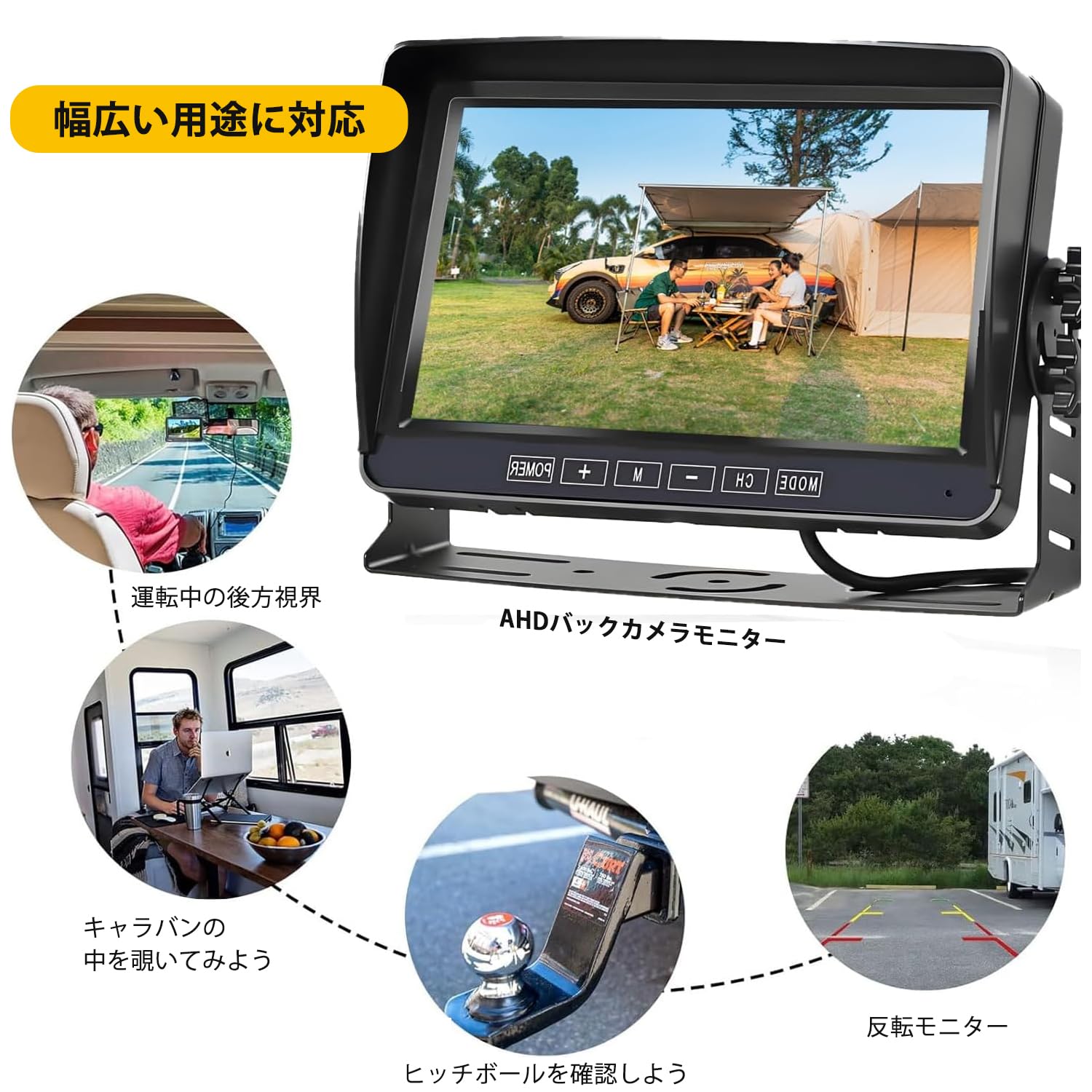 Amazon.co.jp: SEMHALF AHDバックカメラモニターセット バックモニター